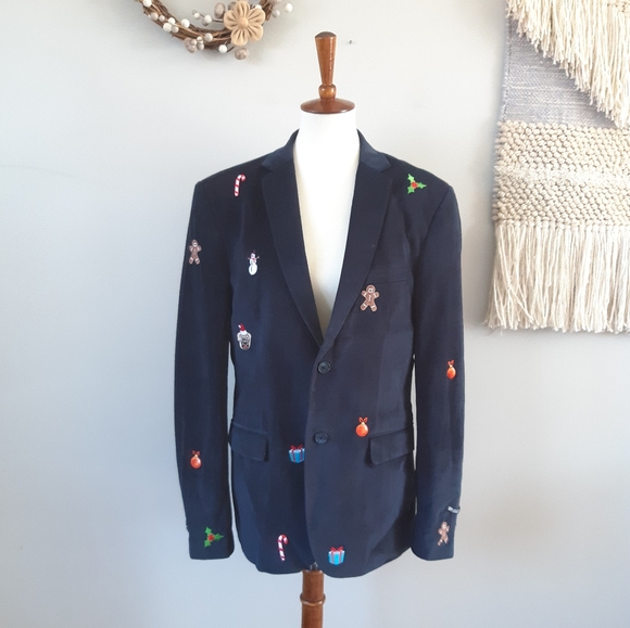 OppoSuits Jackets & Blazers - OppoSuits | X-MAS ICONS Christmas Blazer - NAVY